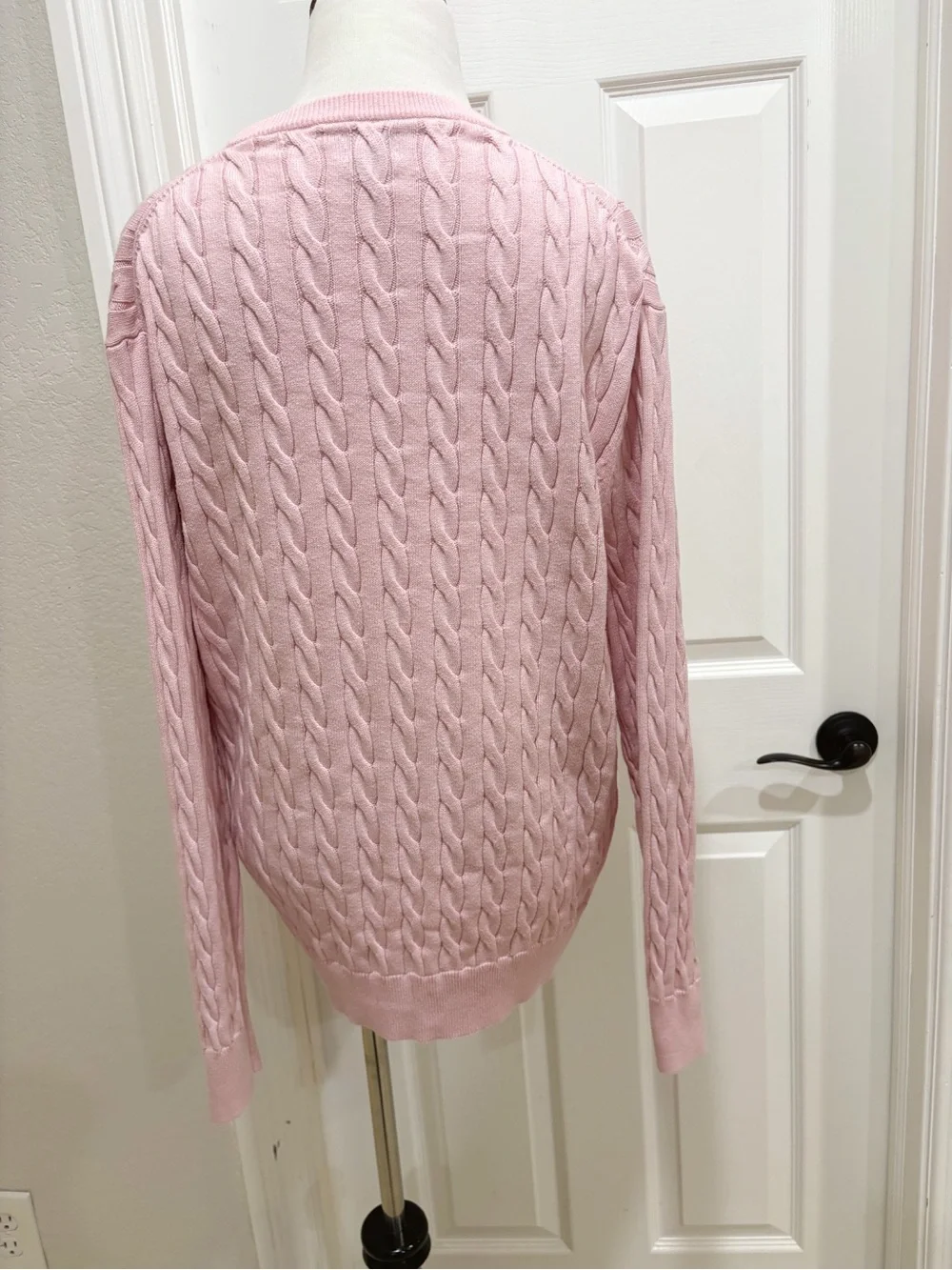 J.Crew Classic Cotton Cable Knit Baby Pink Women's Sweater Medium